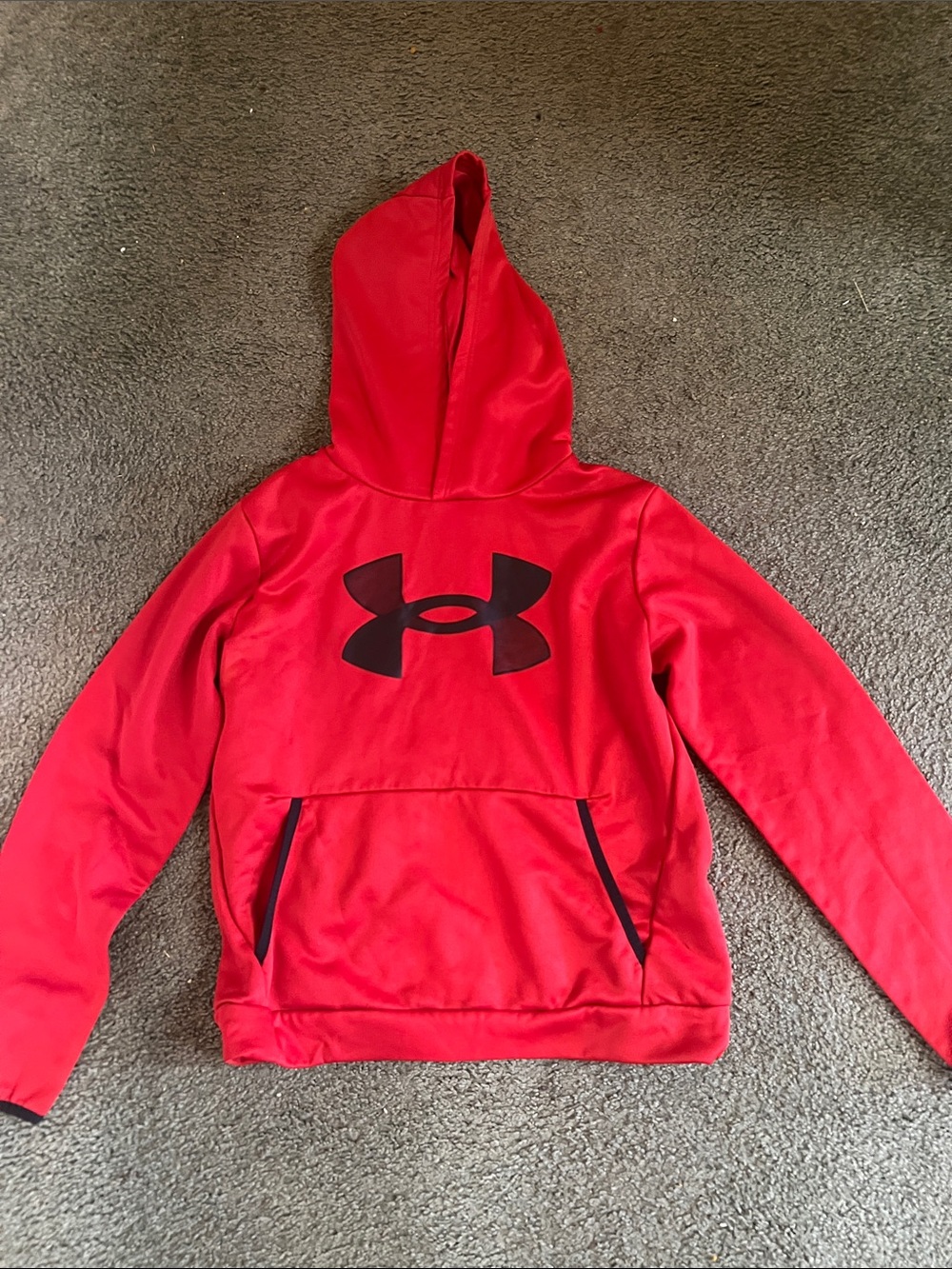 Under Armour Kids Large Red Hoodie with Black Logo with Pocket